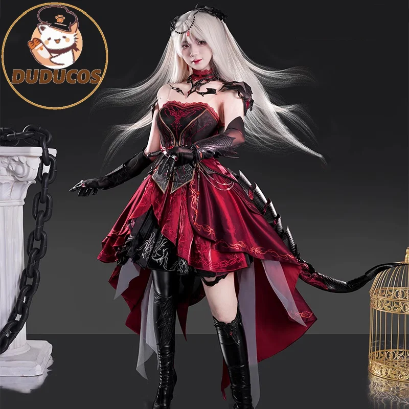 

Костюм для косплея Abyss Lord Heroine, игра Love and Deepspace【XS-2XL】DUDU-SR, женское красное платье Qinche Sylus, косплей, большие размеры