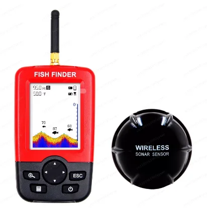 Sonar Sem Fio Recarregável com Sensor à Prova d'Água e Display Colorido para Pesca