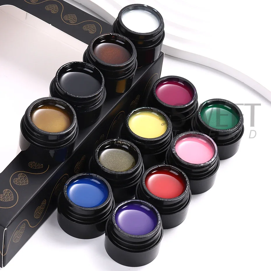 12pcs 5ml Spider Wire Gel Nail Polish Creative Colorful Drawing Flower Painting Line DIY Nail Art Design Gel Polish Varnish Glue