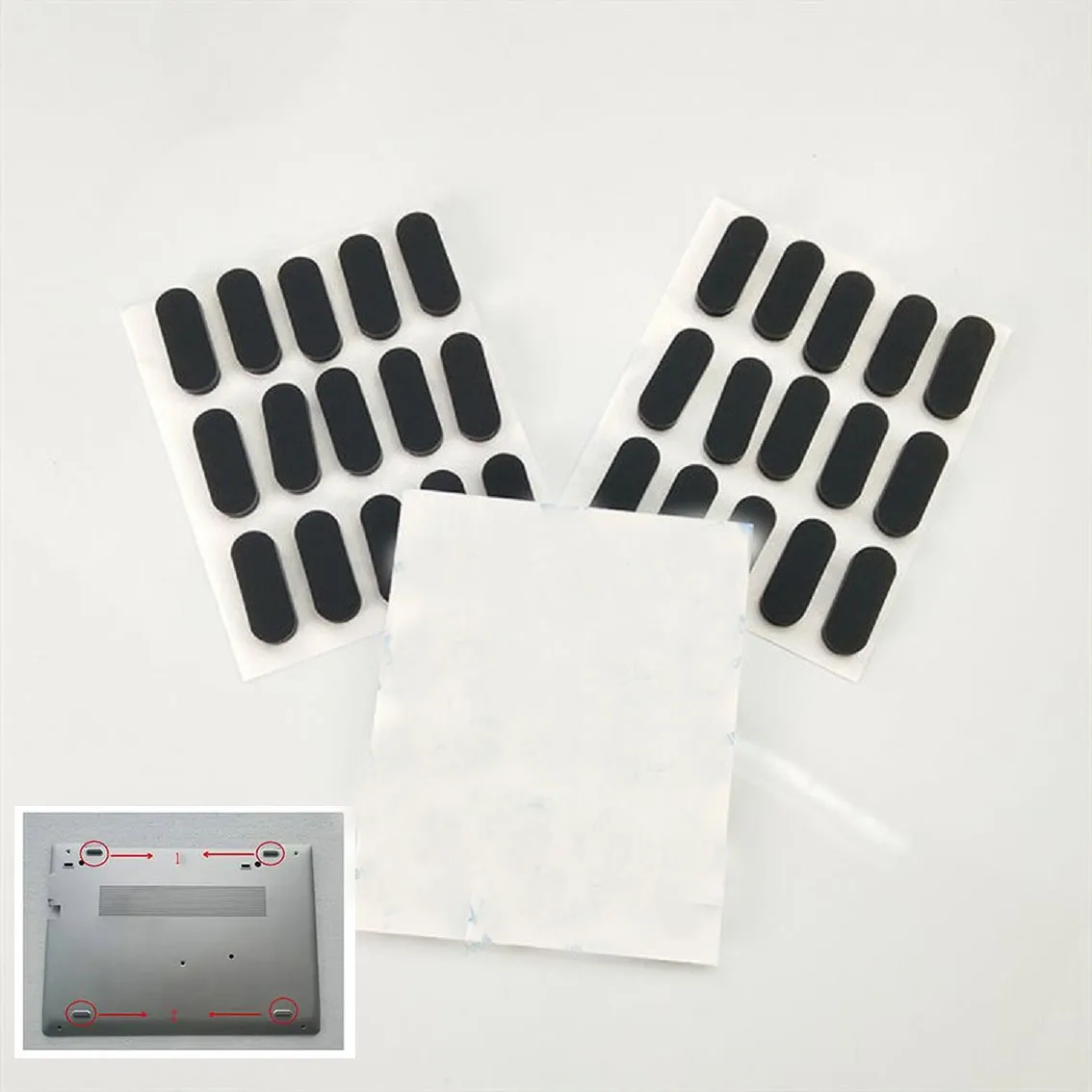 Self-adhesive Silicone Foot Pad Black Oval Laptop Shock Absorption And Anti Slip Cushion Width 7mm