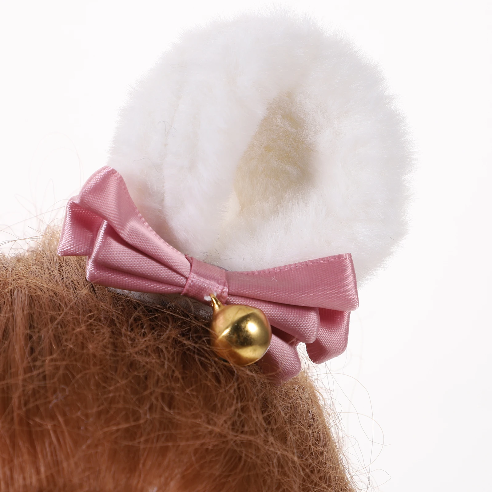 

1 set Bear Ears Hair Clips Set White Pink Bow Barrette Girl Cosplay Costume Accessories Kawaii Tail Ear Props