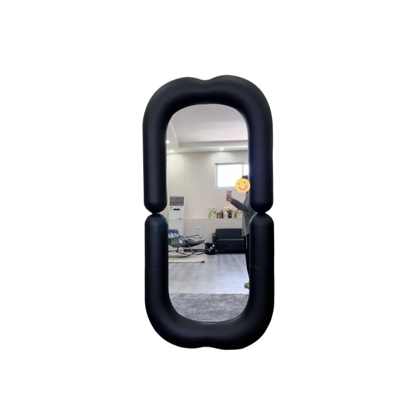 

Household floor-to-ceiling soft bag for girls, bedroom clothing, try against the wall, leather full-body full-length mirror