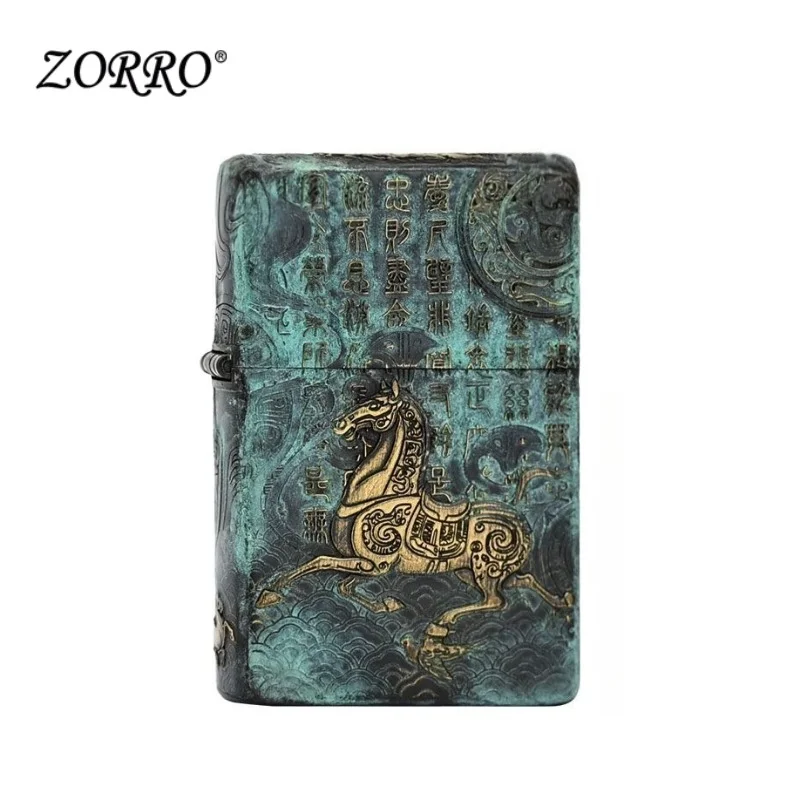 

ZORRO Kerosine Windproof Lighter, Retro Carved Body, Windproof Grinding Wheel Lighter, Men's Gift with Collectible Gift