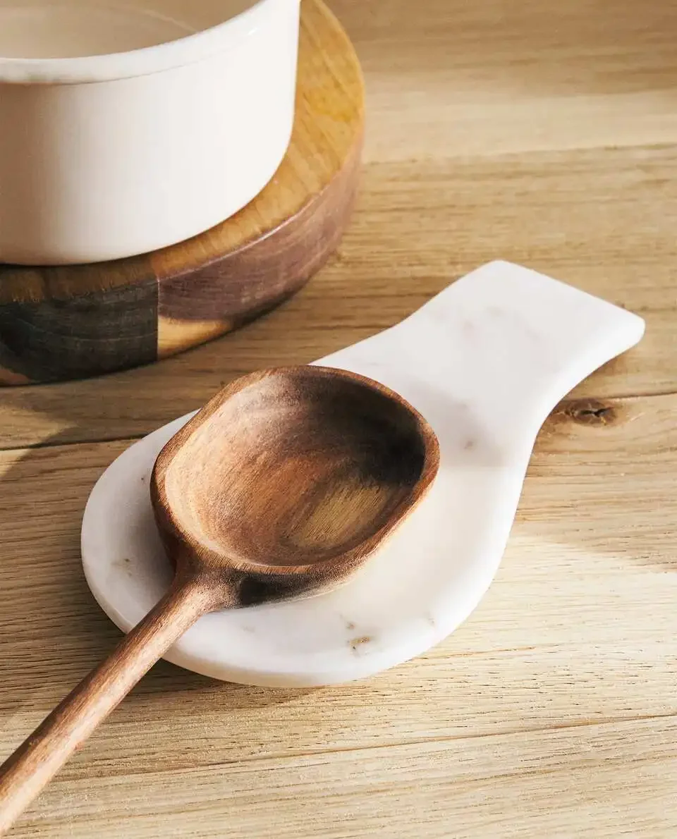 

Wholesale customization Simple Natural Marble Stone Spoon Holder Household Tableware Holder Spoon Rack Storage