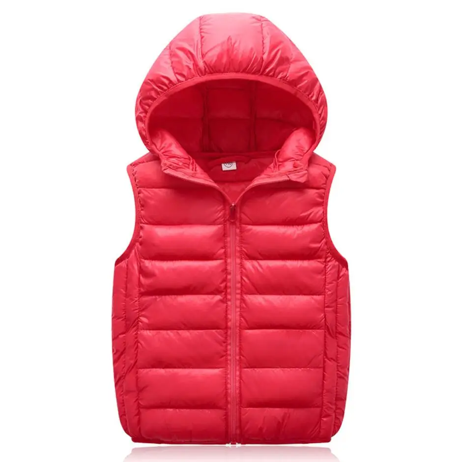 Teenagers Boys Girls Warm Down Vest Autumn Winter Cotton Waistcoat Kids Outerwear Children Clothing Hooded Jacket Vests