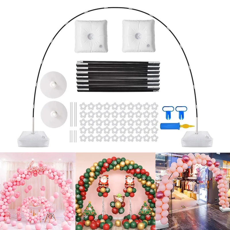 

DIY Balloon Arch Kit Balloons Column Stand with Square Water Bag Base Ring Buckle Pump Wedding Party Baby Shower Decoration