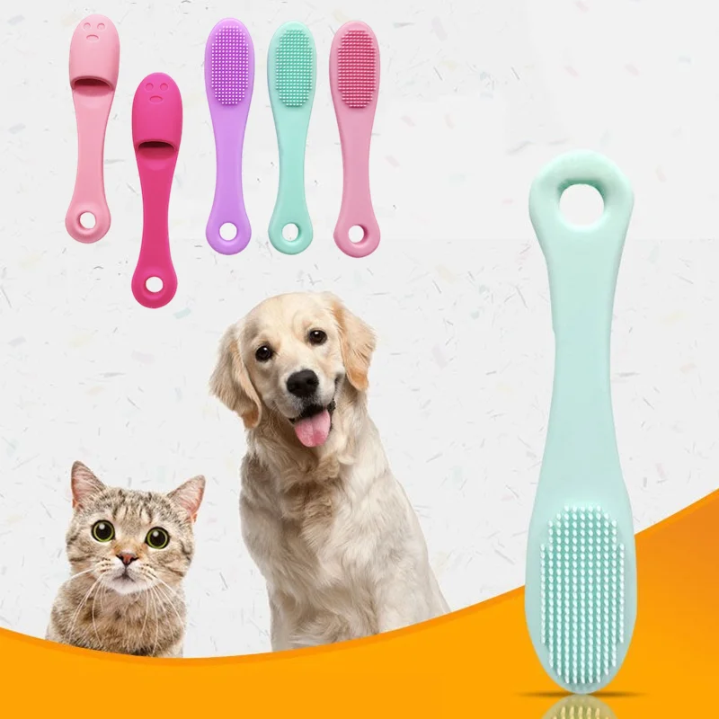 Dog Cat Cleaning Supplies Soft Pet Finger Brush Cats Brush Toothbrush Tear Stains Brush Eye Care Pets Cleaning Grooming Tools