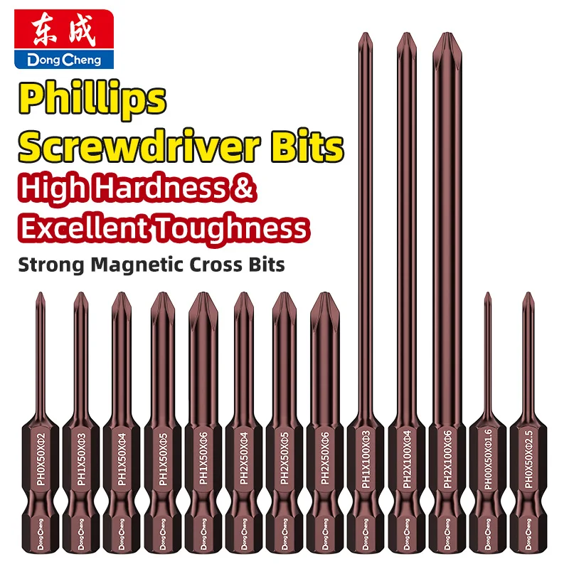 Phillips Screwdriver Bits S2 Steel Magnetic 1/4 Hex Shank PH00 PH0 PH1 PH2 Slotted Rust Resistant High Hardness Power Tools