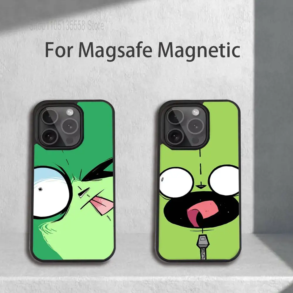 

Cartoon I-Invader Z-Zim Gir Phone Case For IPhone 17,16,15,Pro,Max,Air,14,Plus,13,12,11 Magesafe Wireless Charge Cover