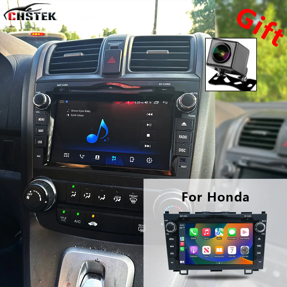

CHSTEK Car Radio Stereo For Honda CR-V 3 RE CRV 2006-2012 Carplay Bluetooth Navigation WIFI 4G 256G Multimedia Player Android 13