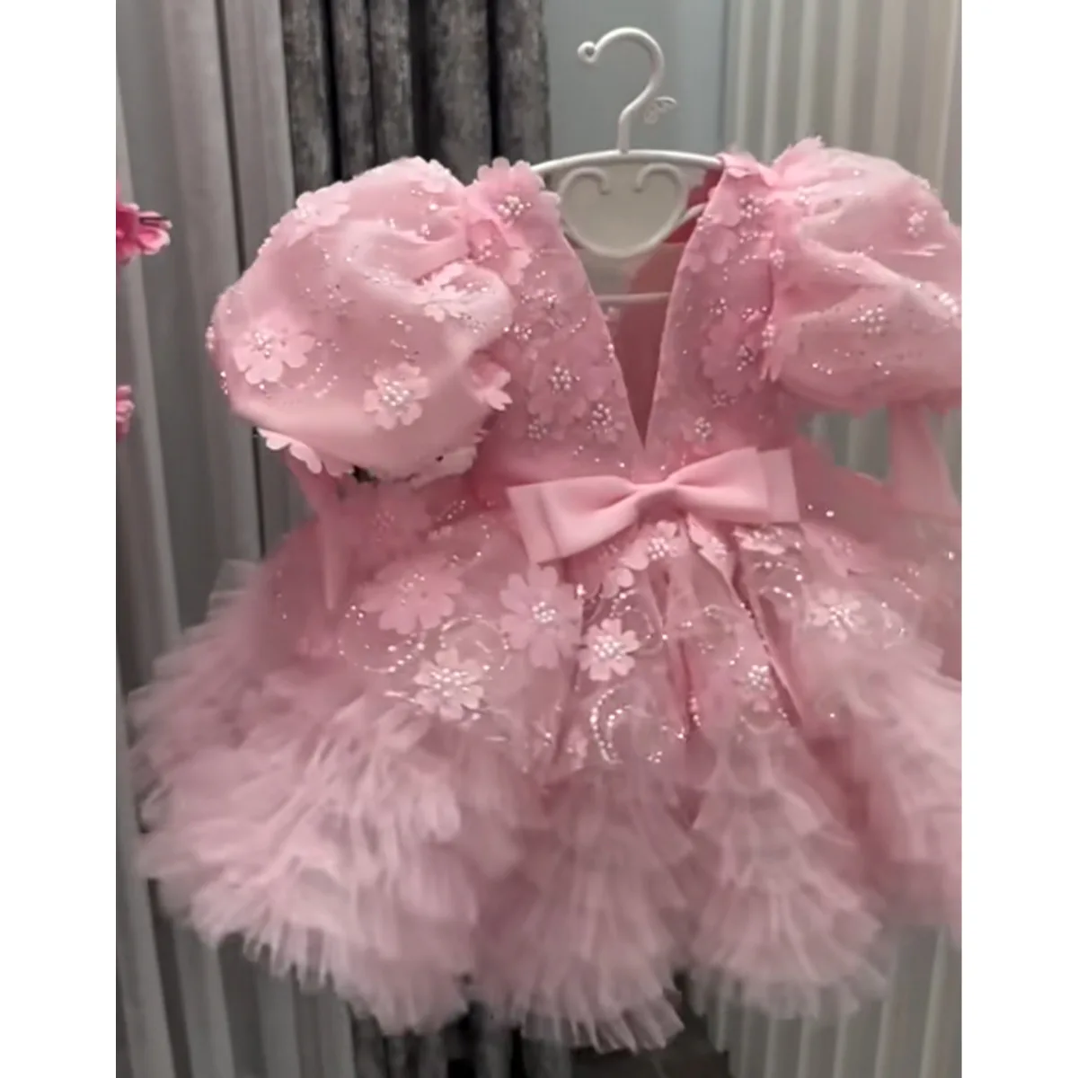 

Children Elegant Host Piano Performance Dress Girls Fashion Birthday Wedding Party Princess Gown g418