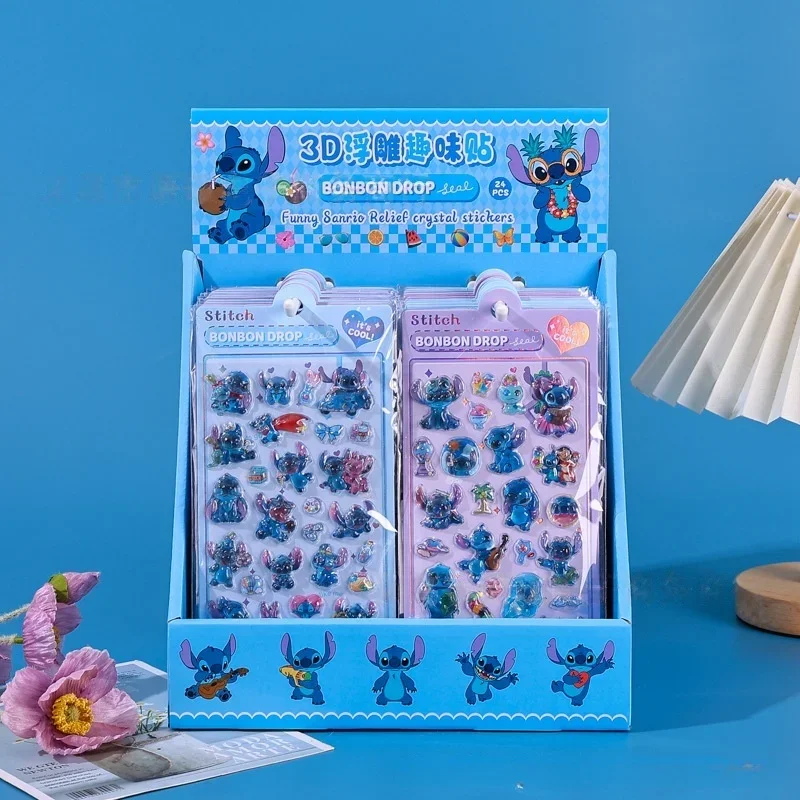 Disney Cartoon Stitch 3D Driedimensionale Jelly Zelfklevende Transparante Sticker Studenten Water Cup Rugzak Decoratieve Sticker