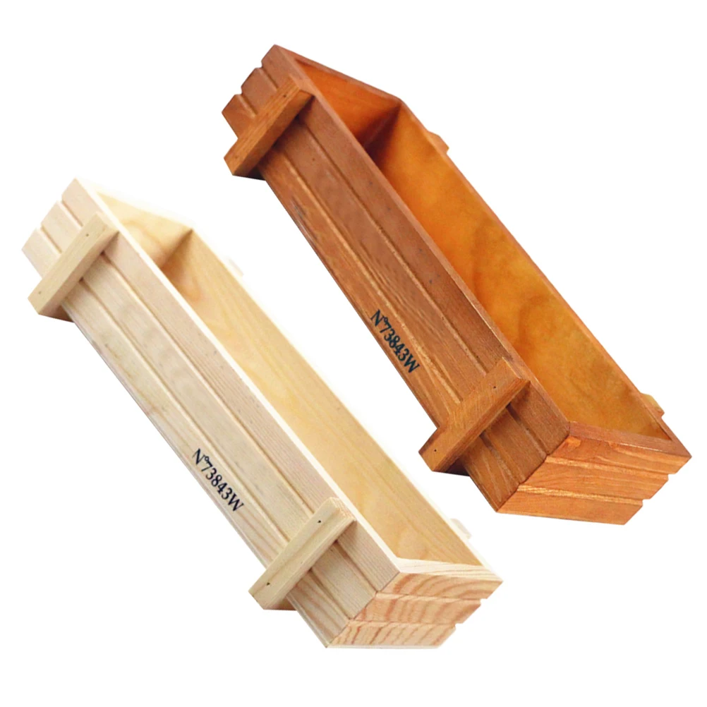 

2pcs Wooden Succulent Box Retro Style Safe Material Durable Use Planter Multi Purpose Plant Pots Storage Organizer
