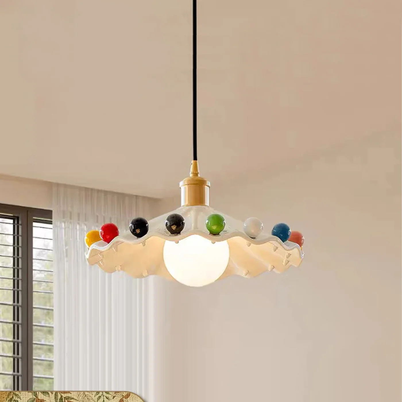 

Французский современный минималистичный белый цвет шарик керамический абажур светодиодный подвесной светильник столовая спальня домашний декор подвесной светильник