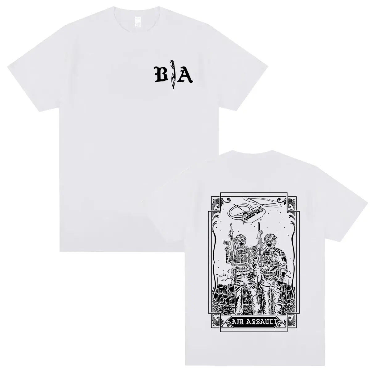 Brothers in Arms Air Assault Double Sided Print T-shirt Men Women Casual Oversized Crewneck T Shirts Male Fashion Vintage Tshirt