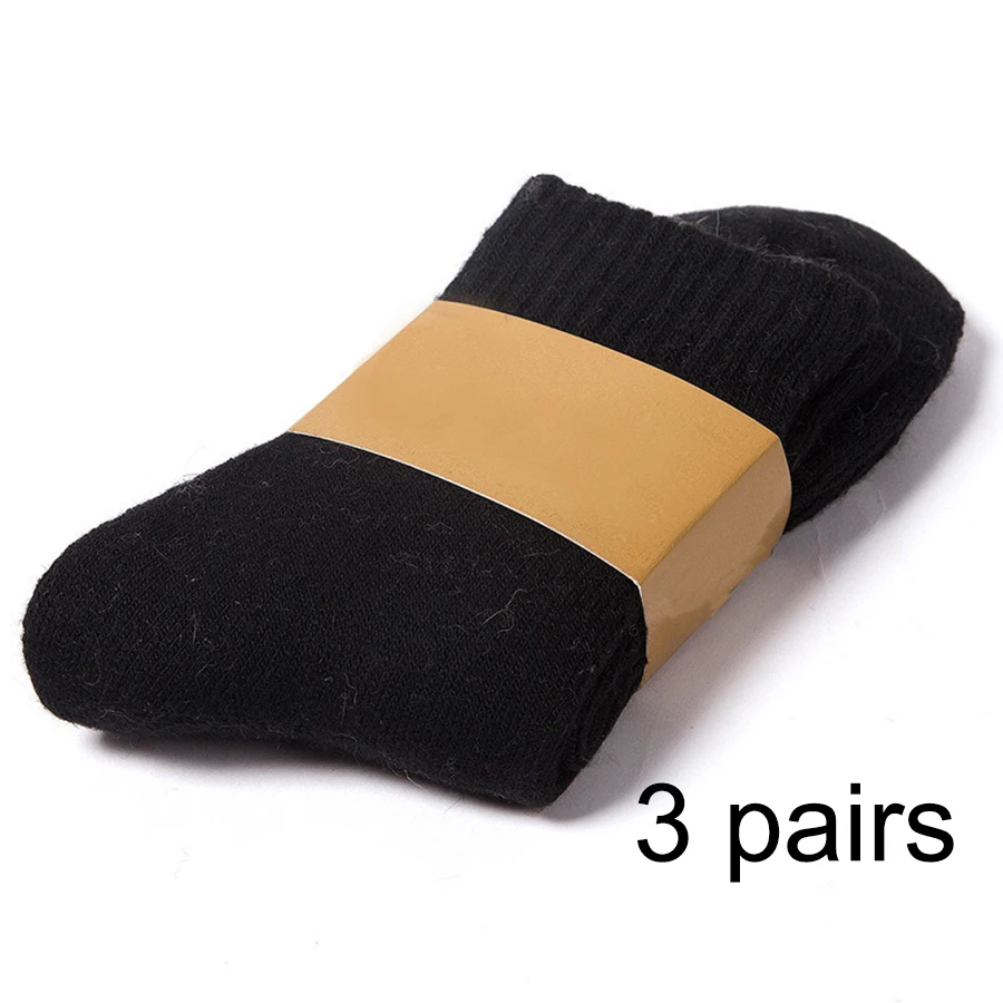 

3 pairs of thick woolen socks for both men and women, winter with extra thick fleece for warmth, extra thick woolen socks