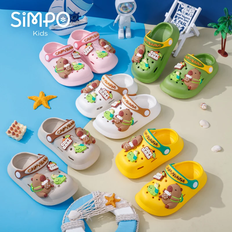 أحذية صيفية للأطفال في الحديقة للأولاد والبنات، صندل شاطئ للأطفال خفيف الوزن وجيد التهوية ولطيف كابيبارا سهل الارتداء #5
