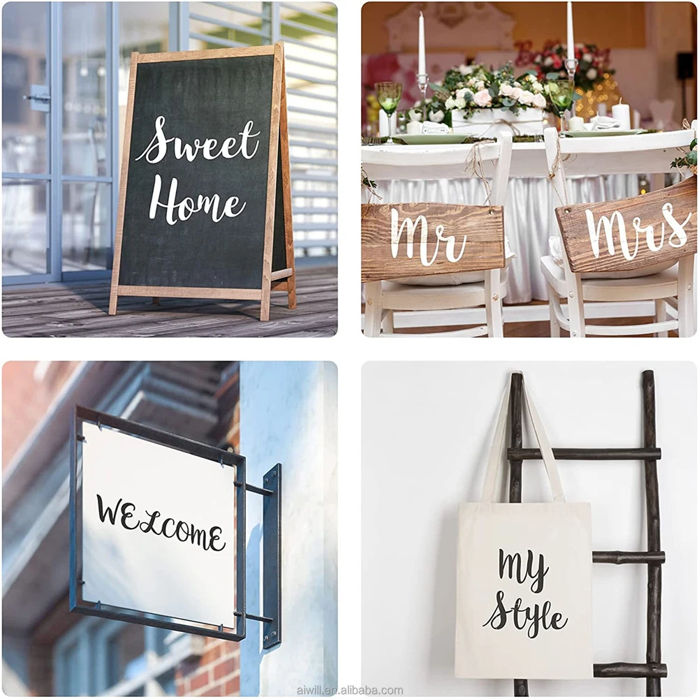 งานฝีมือ DIY 72ชิ้นสำหรับเด็กผู้ใหญ่โครงการศิลปะทนทานสำหรับภาพวาดซักได้แกะสลักสไตล์บ้านไร่ลายฉลุตัวอักษร