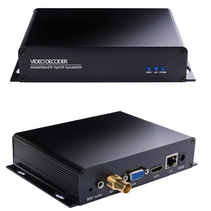 YDS4000DS H.265 SDI IP Decoder UHD 4K Resolution SDI/VGA Output RTMP/RTSP/RTP/UDP/HTTP/SRT Protocols for Live Streaming (Latency