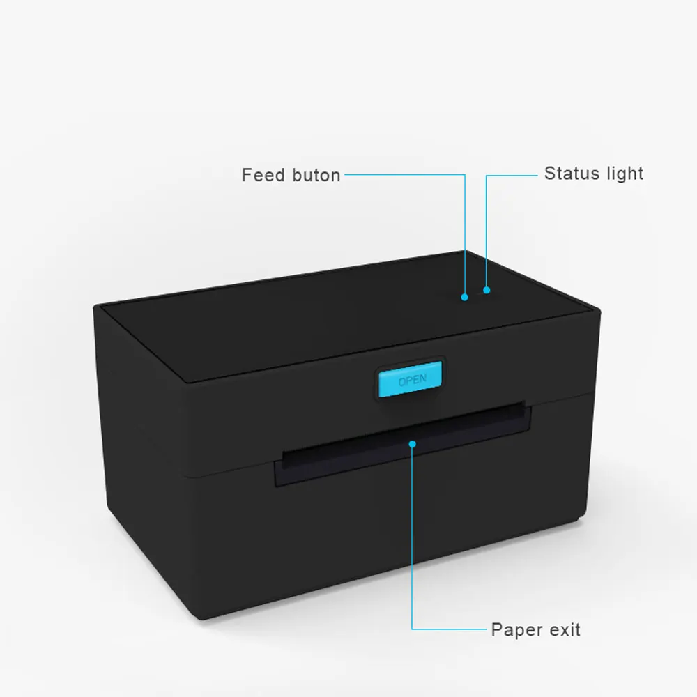 High Speed Label Barcode Printer USB Bluetooth Thermal Printer Android IOS Label Maker Sticker Shipping Express Label Printer