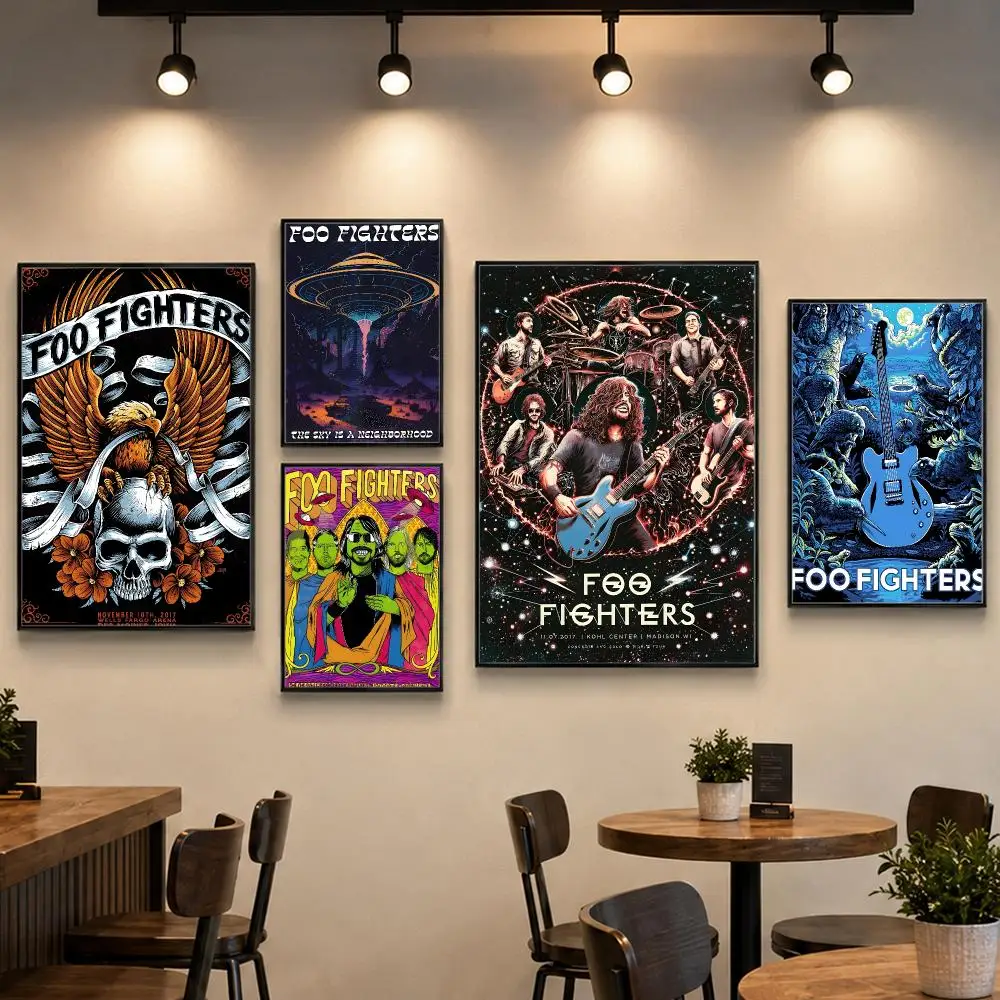 Band F-Foo Fighters Poster PP Paper Decorative Wall Art for Living RoomsBedrooms Bars Cafes Stylish Home Decor Gift