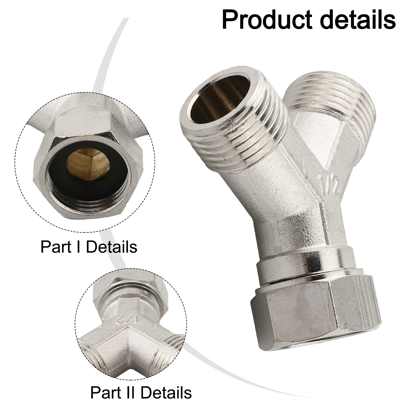 

Connector Copper 1/2" DN15 Hot All Copper Dishwasher Washing Machine Tap Reducing Elbow Silver Slip-knot Elbow Tee