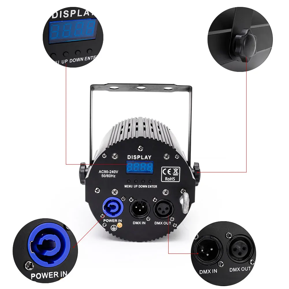 4PCS/SET RGBW LED Flat Par Light Auxiliary Lights Stage Effect Lighting for DJ Disco Party Christmas Bar Club Wedding Birthday