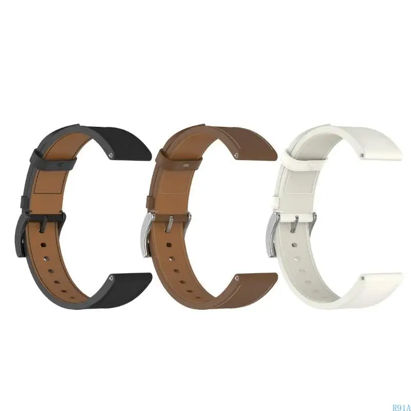 R91A Leather 22 มม. Band Universal Leather Watch สายรัดสบายสำหรับนาฬิกา GT5
