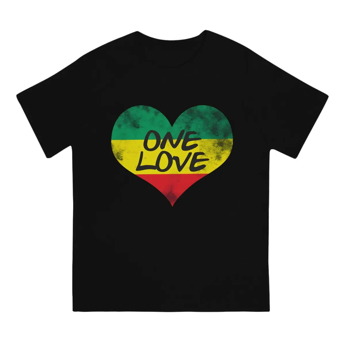 Rasta Lion Vintage Jamaican Heart Tshirt Homme Men's Streetwear Polyester T Shirt For Men