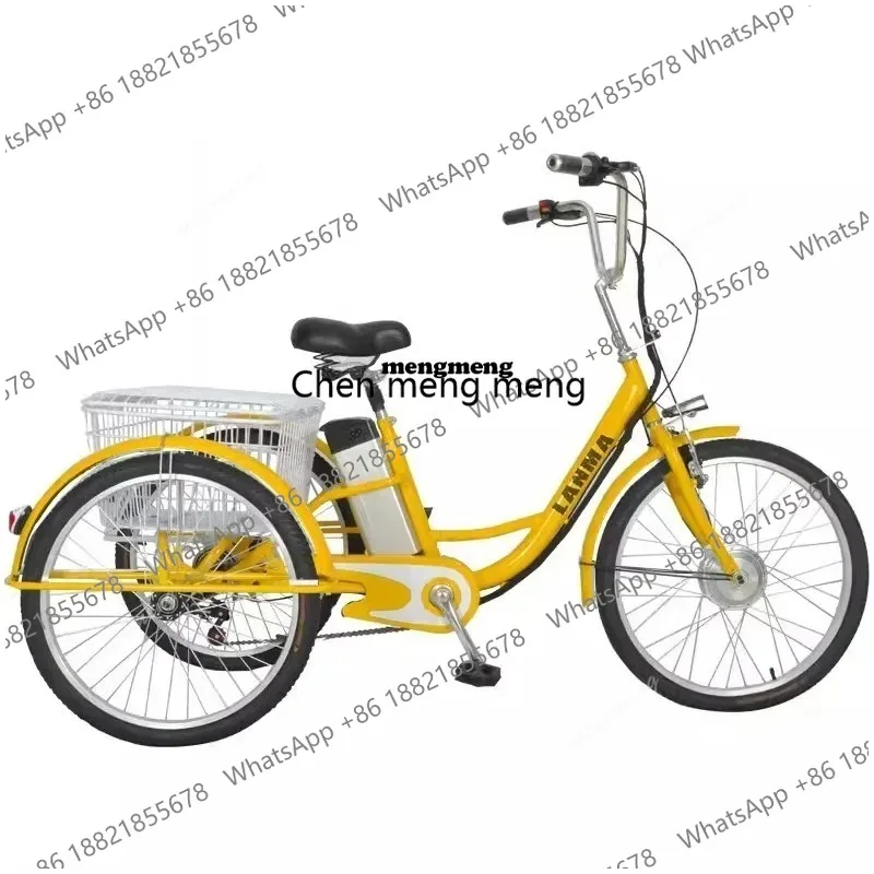 

Electric Tricycle 24Inch FatTire Adult 300W48V12AH Removable Battery Electric Bicycle Large Storage Basket Leisure Elderly Cargo