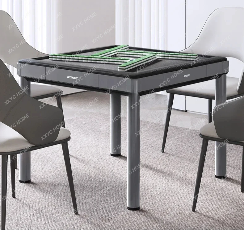 A newFolding mahjong machine Automatic household integrated heating dining table Dual-purpose mahjong table