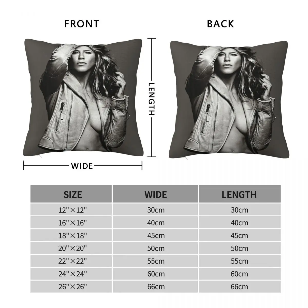 Jennifer Aniston Pillowcase Polyester Linen Velvet Creative Zip Decor Pillow Case Bed Cushion Cover 45x45