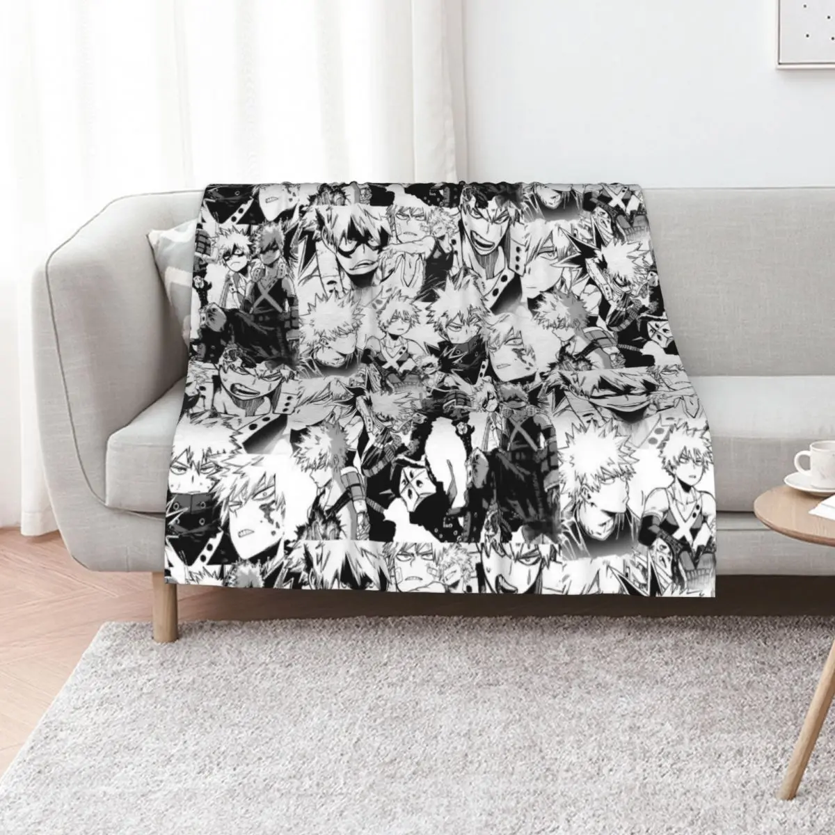 Bakugou Katsuki collage - BNHA Throw Blanket Blankets For Sofas Luxury Brand Sleeping Bag wednesday Soft Beds Blankets