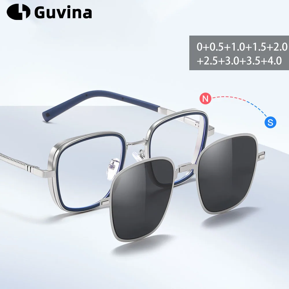 

Очки 3-в-1: солнцезащитные, для чтения, с магнитным креплением, поляризованные, для мужчин и женщин, с защитой от синего света, для коррекции близорукости и дальнозоркости, с возможностью индивидуальной оптики