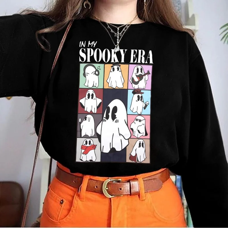 Halloween women's sportswear: My Spooky Era oversized sweatshirt Ghost round neck pullover