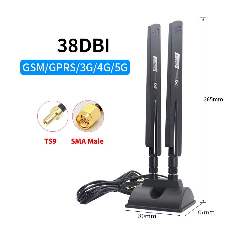 42dbi 5G Router External Antenna Outdoor Long Range WiFi Signal Coverage Booster 4G 3G 2G Cellular Amplifier for ZTE CPE MC801a