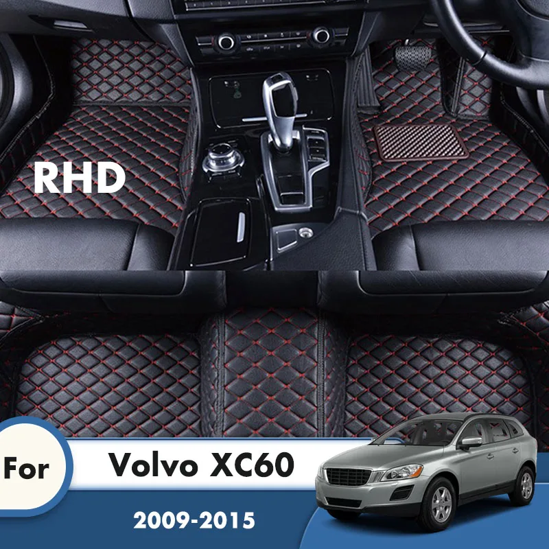 

RHD Car Floor Mats For Volvo XC60 2015 2014 2013 2012 2011 2010 2009 Leather Carpets Waterproof Custom Auto Accessories Interior