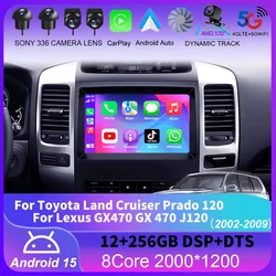 For Toyota Land Cruiser Prado 120 For Lexus GX470 GX 470 J120 2002 - 2009 Car Radio Navigation Multimedia Video Player Android15