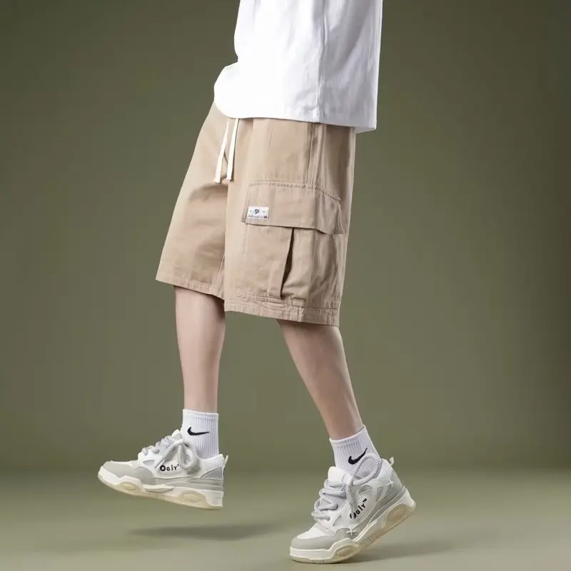 Japanese big pocket cargo shorts boys summer fashion brand retro casual casual sports pants