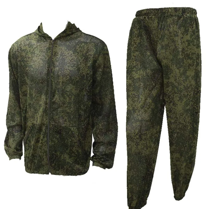 

Sniper Airsoft Camo Ghillie Suits Hoodies Sets Men Lightweight Mesh Camo Suit Summer Coveralls Tactical Hunting Clothes Workwear