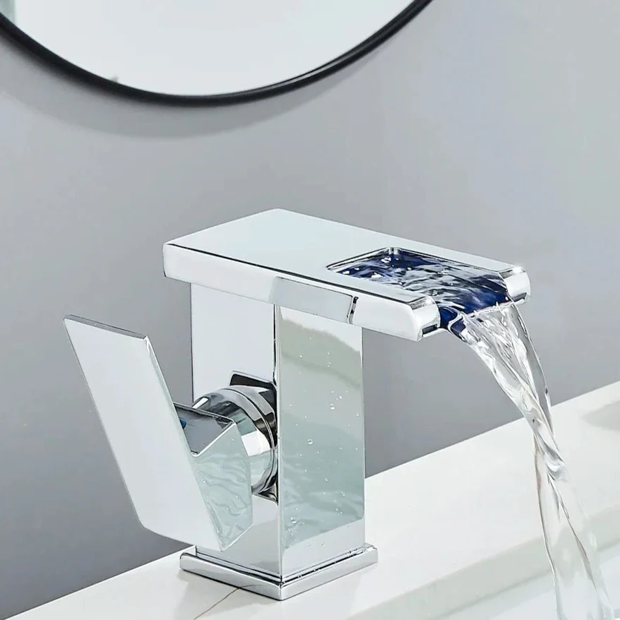 

Modern Single Handle Bathroom Mixer Tap Deck Mounted Copper Bathroom Faucets Household Hot and Cold WashBasin Sink Faucet