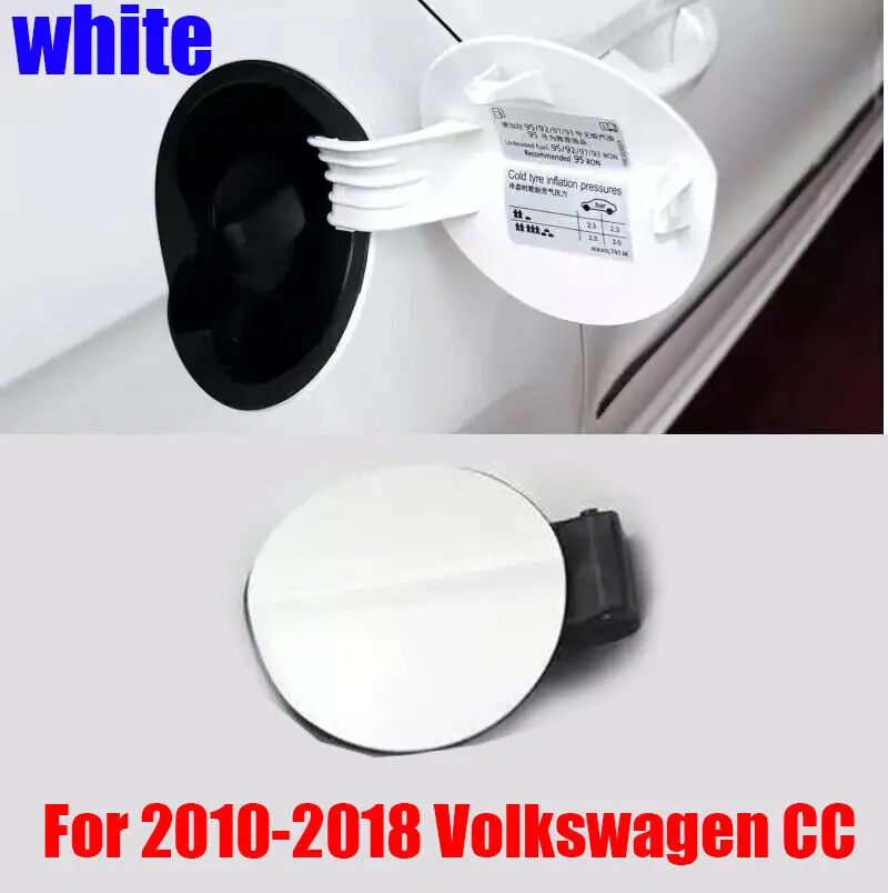 White Fuel Filler Door Tank Lid Gas Cap Cover For 2010-2018 Volkswagen CC