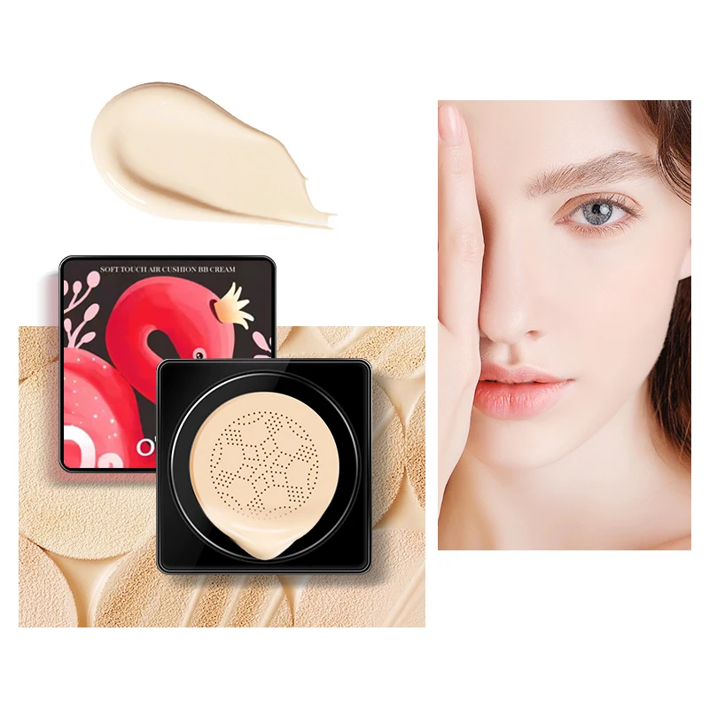 Mushroom Head Air Cushion BB Cream Foundation Cream for Face Makeup Concealer Air Cuhsion for Face Base with Whitening CC Cream