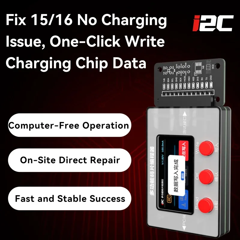 I2C EPR32 Charging Baseband Chip Programmer Read Write Chip Data Tool for iP5-17 PM/Pad/ Android Boot Analysis Repair Device