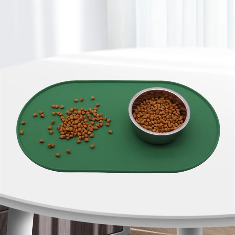 Silicone Pet Food Mat High Lips Anti overflow Non-Stick Waterproof Dog Cat Food Feeding Pad Kitten feeding Pet Bowl tray Mats