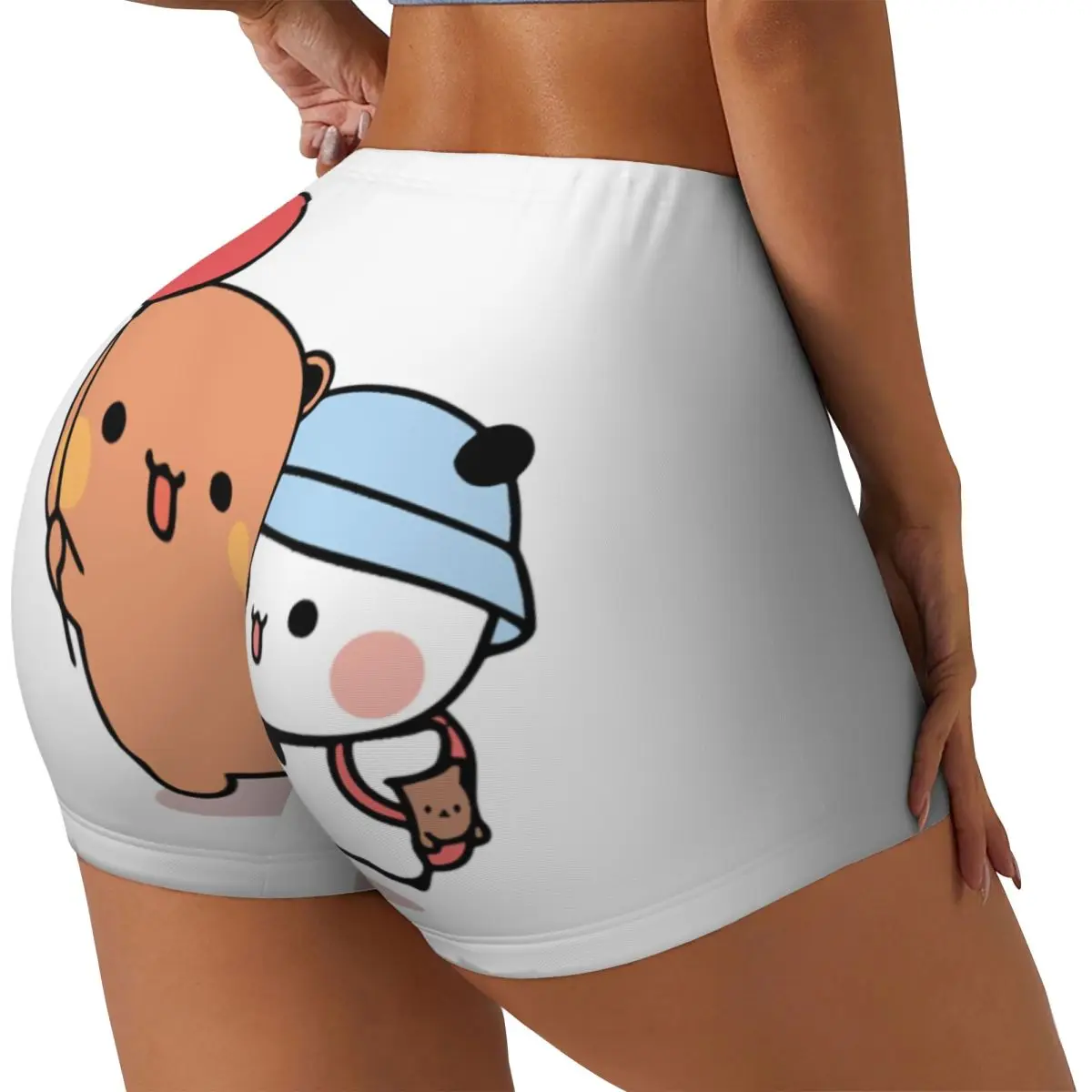 Custom Bear And Panda Bubu Dudu Running Volleyball Workout Shorts Women Athletic Gym Yoga Shorts