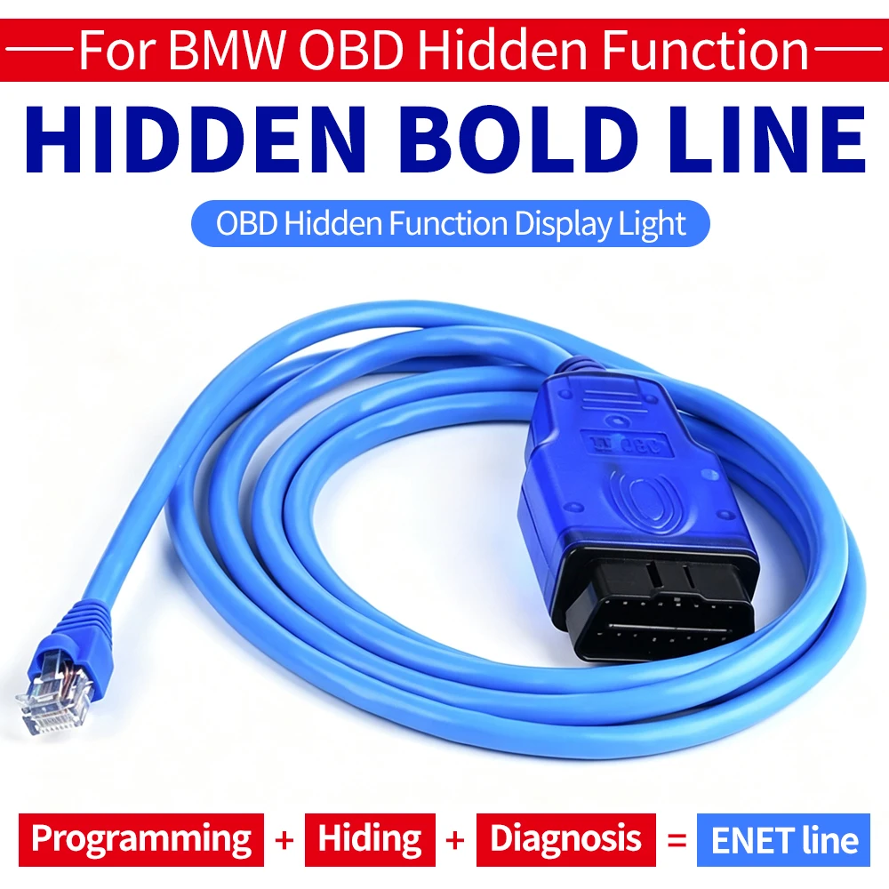 For BMW OBD Brush Hidden ESYS Programming Cable ENET ICOM Line Remote Code Setting Maintenance Diagnostic Wire for F Series OBD2