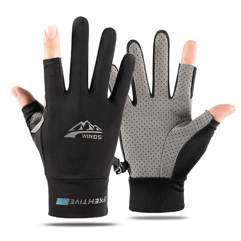 Spring and summer sun protection gloves are suitable for men and women riding, fishing, sun protection, anti slip and breathable