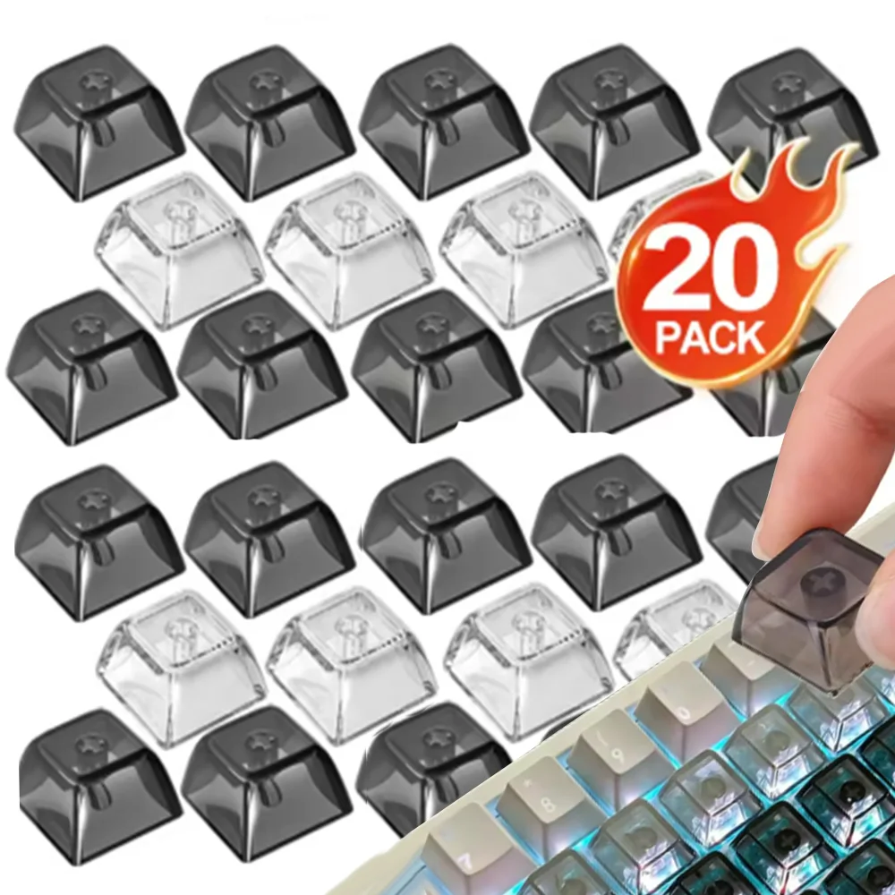 10-20Pcs Crystal Transparent Keycaps DIY Key Cap Mechanical Keyboard Keycap Custom Blank Cover for Cherry MX Switches Keycaps