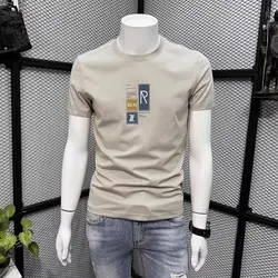 Summer Men's Cotton T-shirt Sportswear Harajuku High Street Short Sleeved Top Minimalist Graphic O Neck T-shirt Men Clothing New